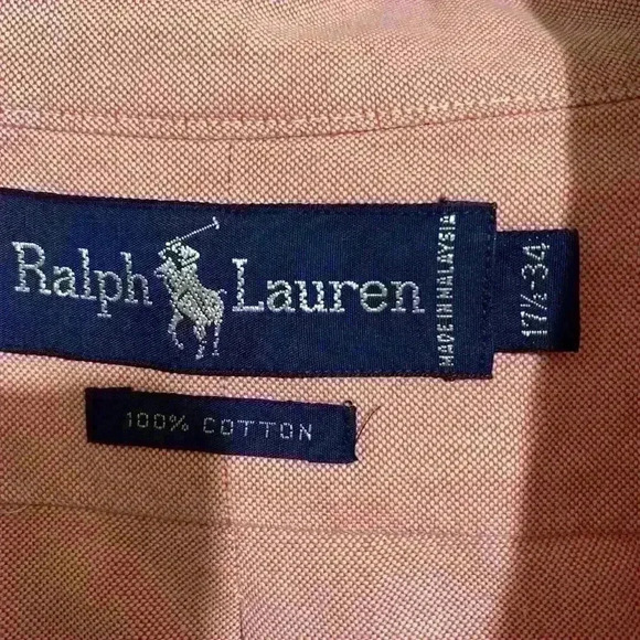 Ralph Lauren button down chambray shirt Size 17 1/2 Neck Sleeve 34 - Picture 5 of 5